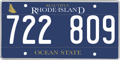 RI license plate 722809