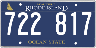 RI license plate 722817