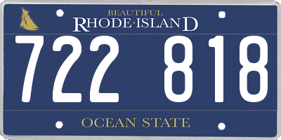 RI license plate 722818