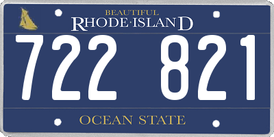 RI license plate 722821