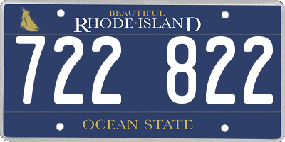 RI license plate 722822