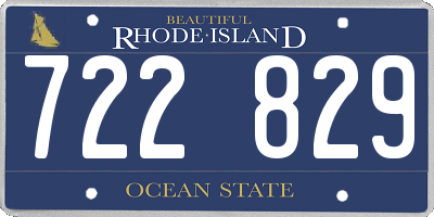 RI license plate 722829