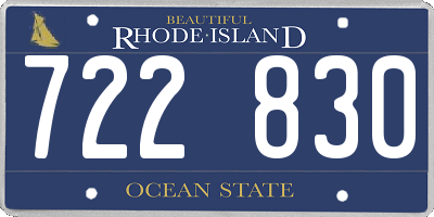 RI license plate 722830