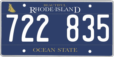 RI license plate 722835