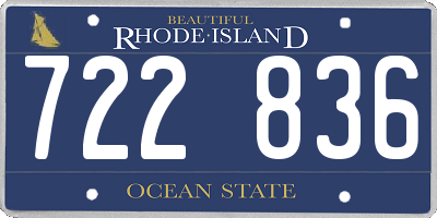 RI license plate 722836