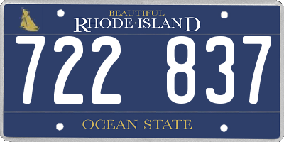 RI license plate 722837