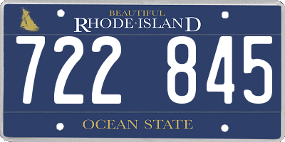 RI license plate 722845
