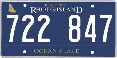 RI license plate 722847