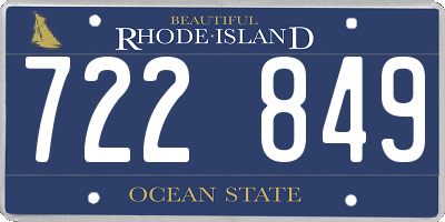 RI license plate 722849