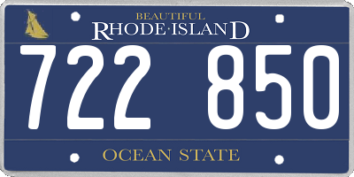 RI license plate 722850