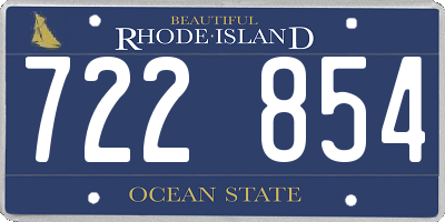 RI license plate 722854