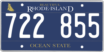 RI license plate 722855
