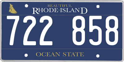 RI license plate 722858