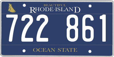 RI license plate 722861