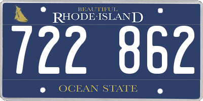 RI license plate 722862