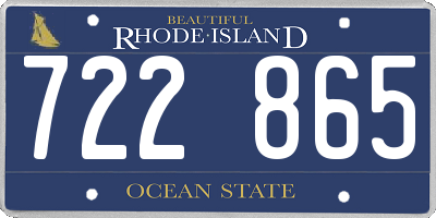 RI license plate 722865