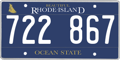 RI license plate 722867