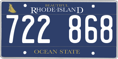 RI license plate 722868