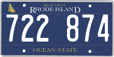 RI license plate 722874