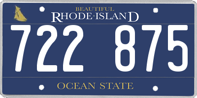 RI license plate 722875