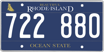 RI license plate 722880