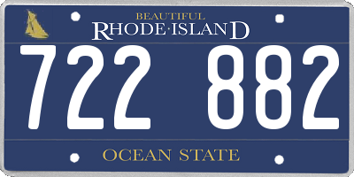 RI license plate 722882
