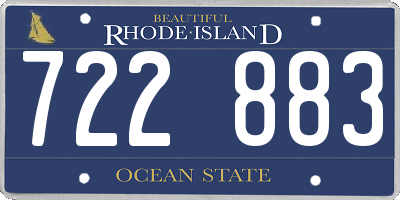 RI license plate 722883
