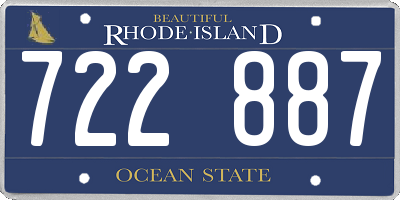 RI license plate 722887