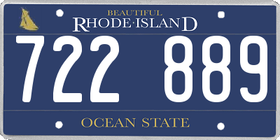 RI license plate 722889