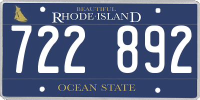 RI license plate 722892
