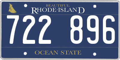 RI license plate 722896