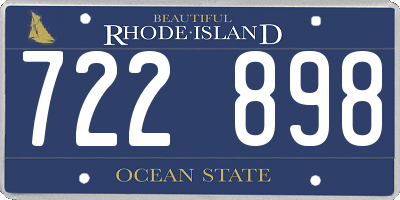 RI license plate 722898