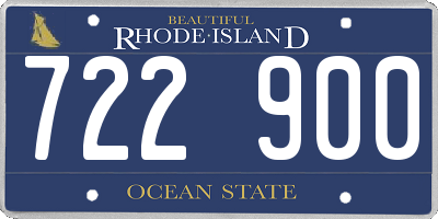 RI license plate 722900