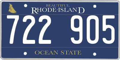 RI license plate 722905