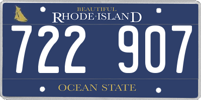 RI license plate 722907