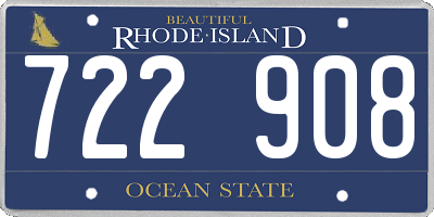 RI license plate 722908