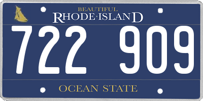 RI license plate 722909