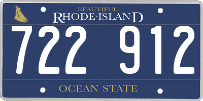 RI license plate 722912