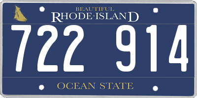 RI license plate 722914