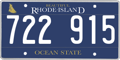 RI license plate 722915