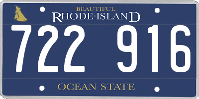 RI license plate 722916