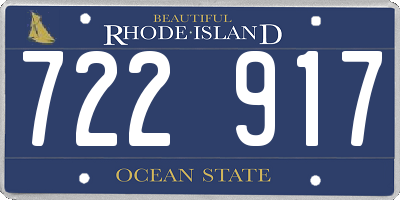 RI license plate 722917