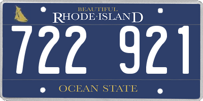 RI license plate 722921