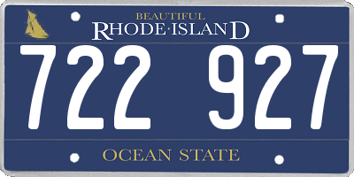 RI license plate 722927