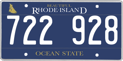 RI license plate 722928