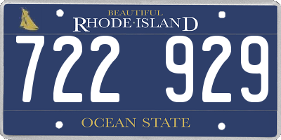 RI license plate 722929