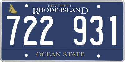 RI license plate 722931