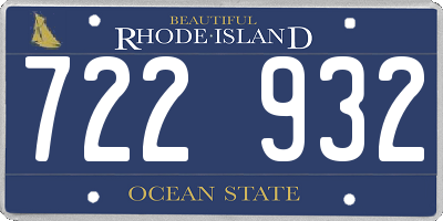 RI license plate 722932