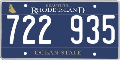 RI license plate 722935