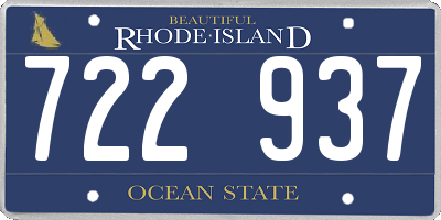 RI license plate 722937